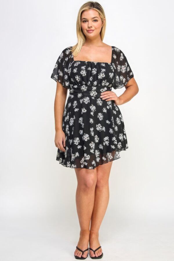 Plus Size Floral Chiffon Dress Dresses