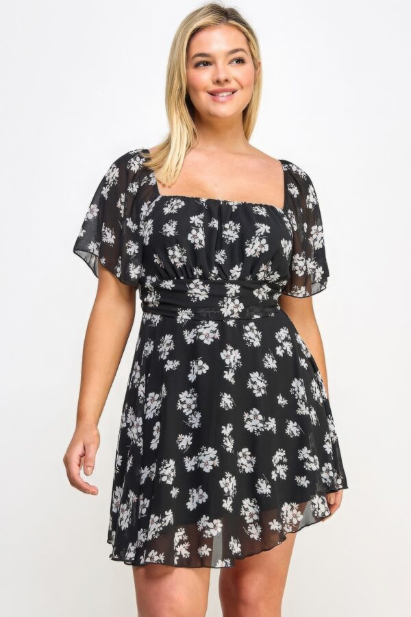 Plus Size Floral Chiffon Dress Dresses