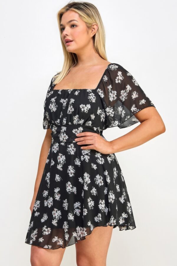 Plus Size Floral Chiffon Dress Dresses