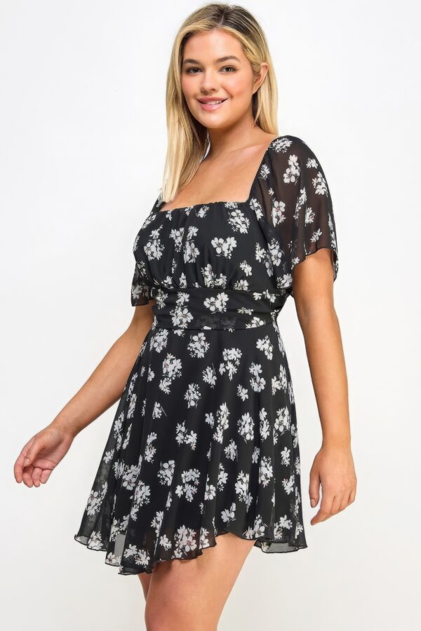 Plus Size Floral Chiffon Dress Dresses