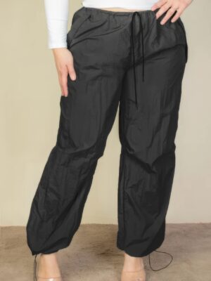 Plus Size Drawstring Waist Parachute Pants Bottoms