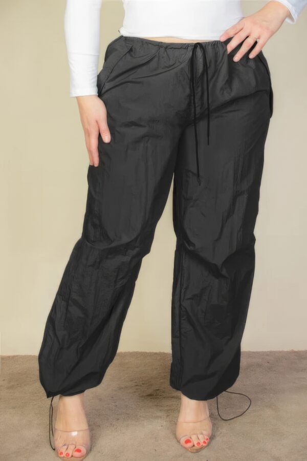 Plus Size Drawstring Waist Parachute Pants Bottoms