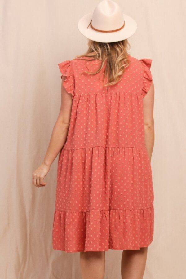 Dot Jacquard Babydoll Tiered Dress Dresses