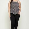 Metallic Stripe Handkerchief Plus Size Top Tops