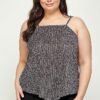 Metallic Stripe Handkerchief Plus Size Top Tops