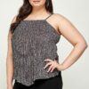 Metallic Stripe Handkerchief Plus Size Top Tops