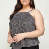 Metallic Stripe Handkerchief Plus Size Top Tops