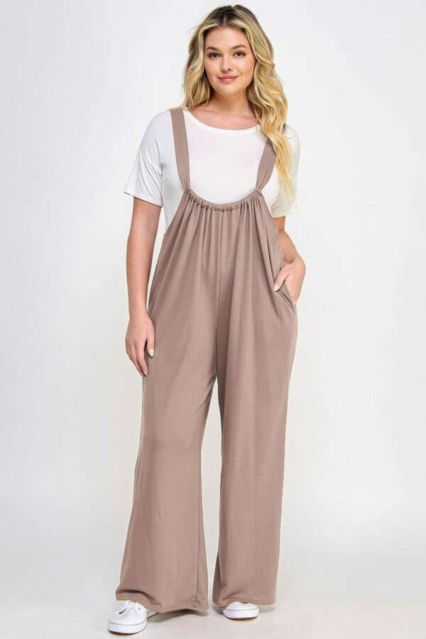 French Terry Wide Leg Jumpsuit Overalls Rompers