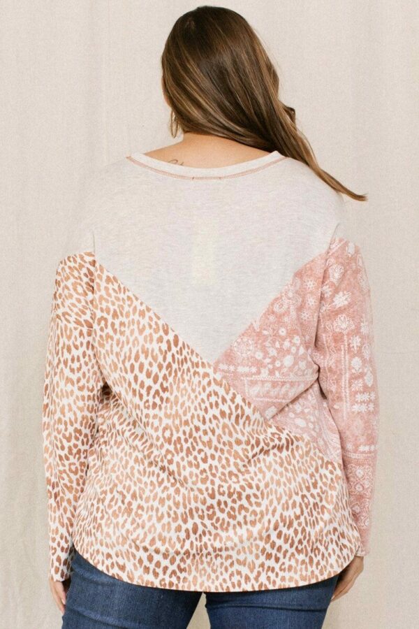 Print Block French Terry Top Tops