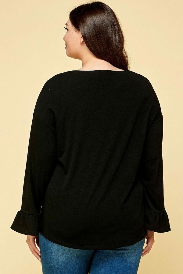 Plus Size Solid Long Sleeve Top Tops