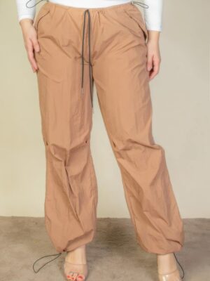 Plus Size Drawstring Waist Parachute Pants Bottoms