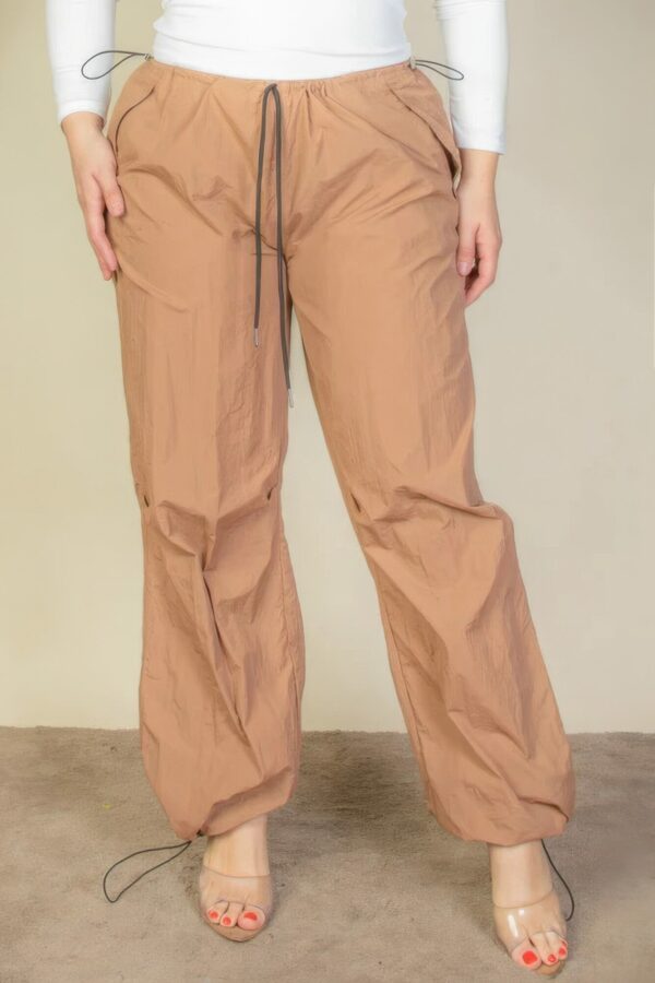 Plus Size Drawstring Waist Parachute Pants Bottoms