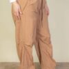 Plus Size Drawstring Waist Parachute Pants Bottoms