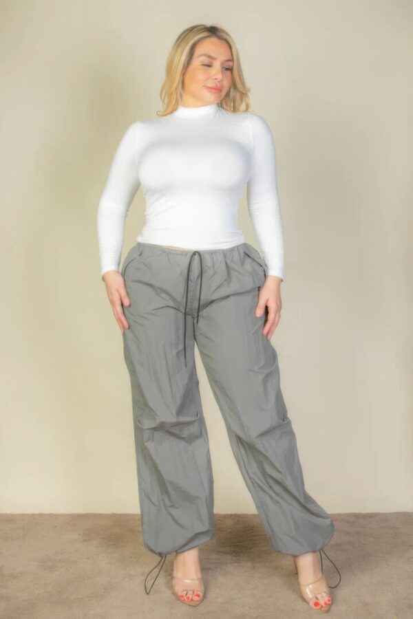 Plus Size Drawstring Waist Parachute Pants Bottoms