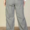 Plus Size Drawstring Waist Parachute Pants Bottoms