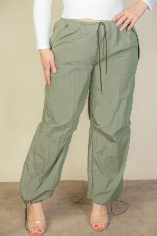 Plus Size Drawstring Waist Parachute Pants Bottoms