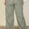 Plus Size Drawstring Waist Parachute Pants Bottoms