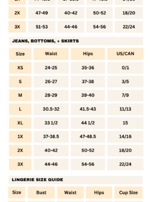 Product Size Chart Preview Misc