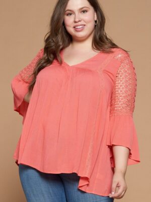 Solid Woven Babydoll Blouse Tops