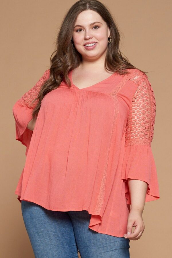 Solid Woven Babydoll Blouse Tops