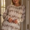 Plus Size Cream & Taupe Abstract Blur Print Relaxed Sweatshirt Tops