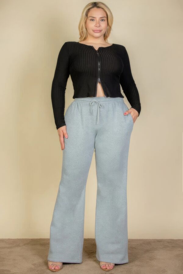 Plus Size Drawstring Waist Slant Pocket Sweatpants Bottoms