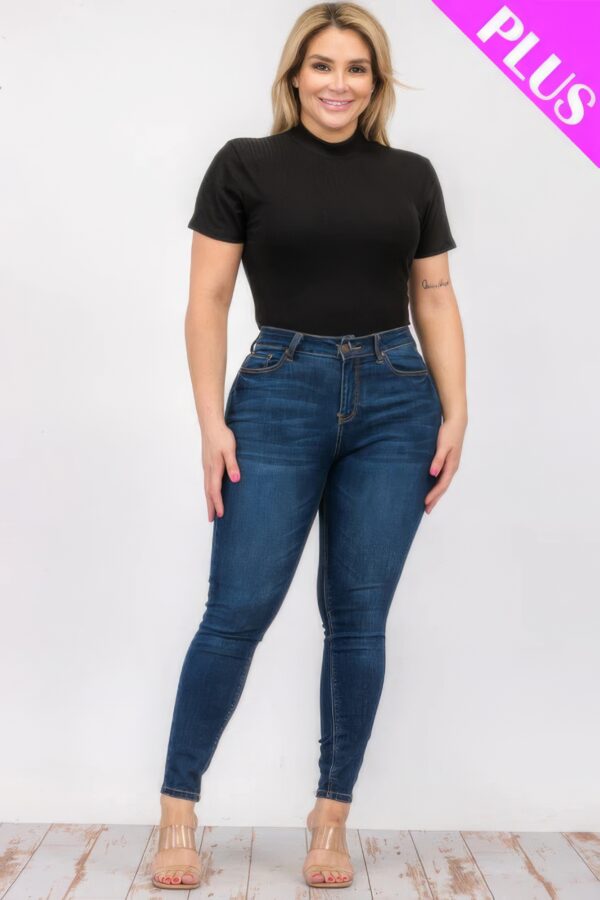 Plus Size Ribbed Short Sleeve Bodysuit Basics