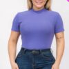 Plus Size Ribbed Short Sleeve Bodysuit Basics