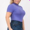 Plus Size Ribbed Short Sleeve Bodysuit Basics