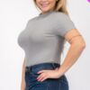 Plus Size Ribbed Short Sleeve Bodysuit Basics