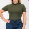 Plus Size Ribbed Short Sleeve Bodysuit Basics