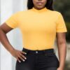 Plus Size Ribbed Short Sleeve Bodysuit Basics