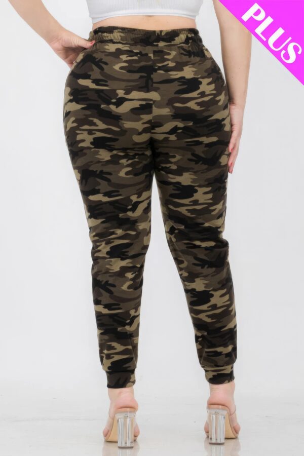 Plus Size French Terry Camo Print Joggers Bottoms CCPRODUCTS