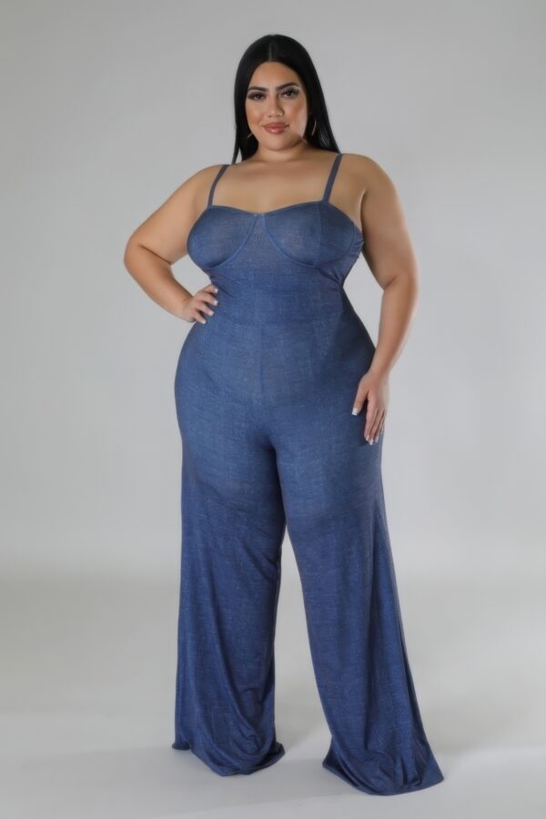 Wide Leg Stretch Jumpsuit Rompers