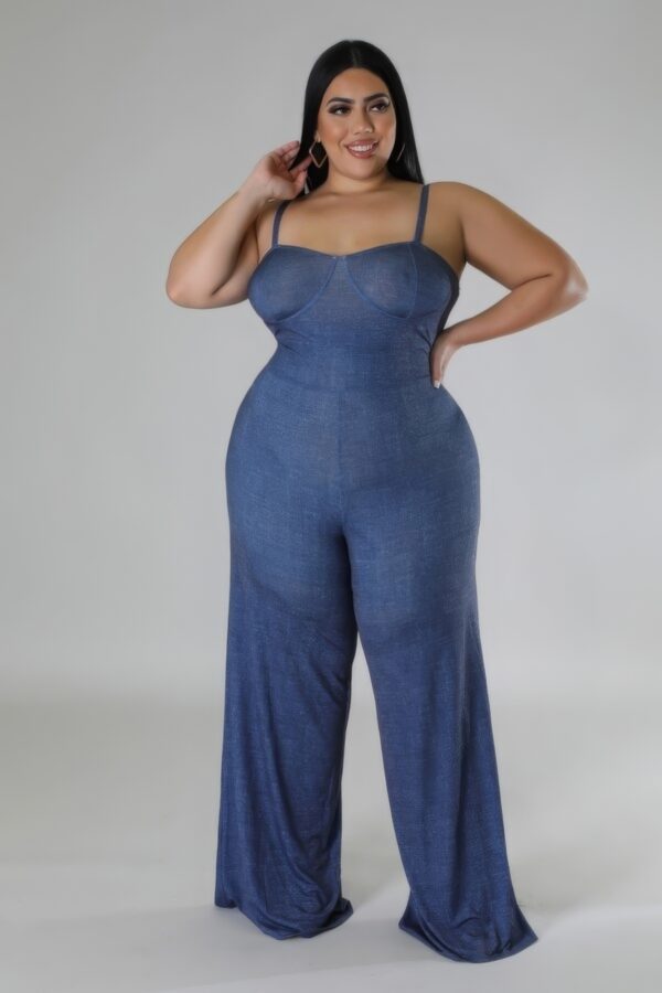 Wide Leg Stretch Jumpsuit Rompers