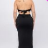 Plus Size Cut-out Halter Neck Double Back Tie Split Thigh Midi Dress Dresses