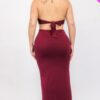 Plus Size Cut-out Halter Neck Double Back Tie Split Thigh Midi Dress Dresses