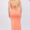 Plus Size Cut-out Halter Neck Double Back Tie Split Thigh Midi Dress Dresses