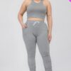 Plus Size Crop Tank Top & Ruched Pants Set Basics