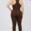 Plus Size Crop Tank Top & Ruched Pants Set Basics