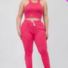 Plus Size Crop Tank Top & Ruched Pants Set Basics