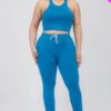 Plus Size Crop Tank Top & Ruched Pants Set Basics