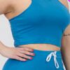 Plus Size Crop Tank Top & Ruched Pants Set Basics