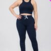 Plus Size Crop Tank Top & Ruched Pants Set Basics