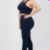 Plus Size Crop Tank Top & Ruched Pants Set Basics