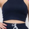 Plus Size Crop Tank Top & Ruched Pants Set Basics