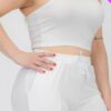 Plus Size Crop Tank Top & Ruched Pants Set Basics