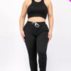 Plus Size Crop Tank Top & Ruched Pants Set Basics