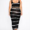 Plus sleeveless tie dye stripe 2 piece skirt set sets