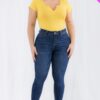 Plus Size Casual Split Neck Solid Short Sleeve Bodysuit Basics